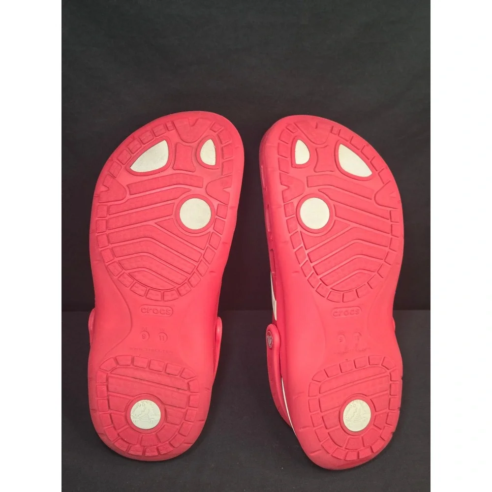 Crocs Duet Sport Clogs Red White Mens 9 Womens‎ 11 Slip On Comfort Shoes